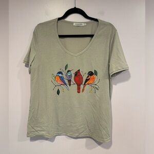 Misslook grey bird shirt‎